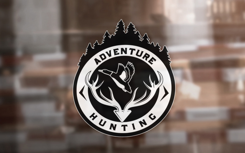 Download Шаблон логотипа "Adventure Hunting Logo Template" / Adventure Hunting Logo Template - Шаблон логотипа на тему графика adventurehunting,hunter,huntinglife,outdoors,deer,nature,bird,wildlife,duckhunting,guns,sea,fishing,shooting,rifle,photography,camping,tree,arrow,icon,logo