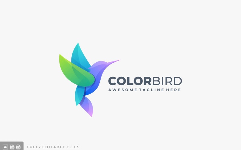Download Шаблон логотипа "Bird Colorful Gradient Logo Template" / Bird Colorful Gradient Logo Template - Шаблон логотипа на тему графика logo,vector,template,ai,eps,commercial