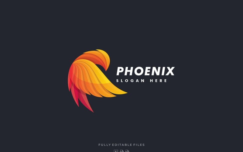 Bird Phoenix färgglada logotyp mall