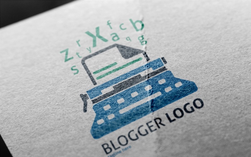 Download Шаблон логотипа "Blogger Logo Template" / Blogger Logo Template - Шаблон логотипа на тему графика blog writer logo,creative,education,engraving fine arts,etching,file delivery logo,file delivery logoartist,lecturer,light,moving logo,paper,poet,printer,quill,scholar,scribe,script writer lo