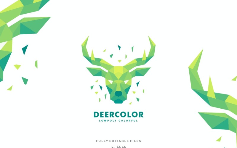 Download Шаблон логотипа "Deer Head Poly Colorful Logo Template" / Deer Head Poly Colorful Logo Template - Шаблон логотипа на тему графика logo,vector,template,ai,psd,eps,commercial