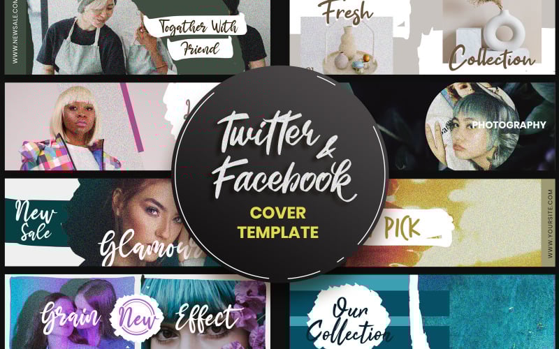 Download Шаблон для соцсетей "Facebook and Twitter Cover Social Media Template" / Facebook and Twitter Cover Social Media Template - Шаблон для соцсетей на тему графика twitter,facebook,cover,template,social,media,promotion,promotions,creative,modern,templates,business,presentation,blog,magazine