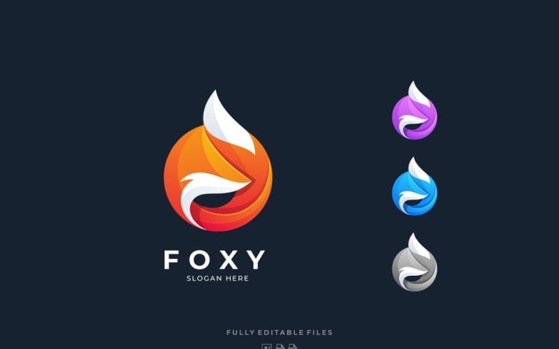 Download Шаблон логотипа "Fox Color Logo Template" / Fox Color Logo Template - Шаблон логотипа на тему графика logo,vector,template,ai,psd,eps,commercial