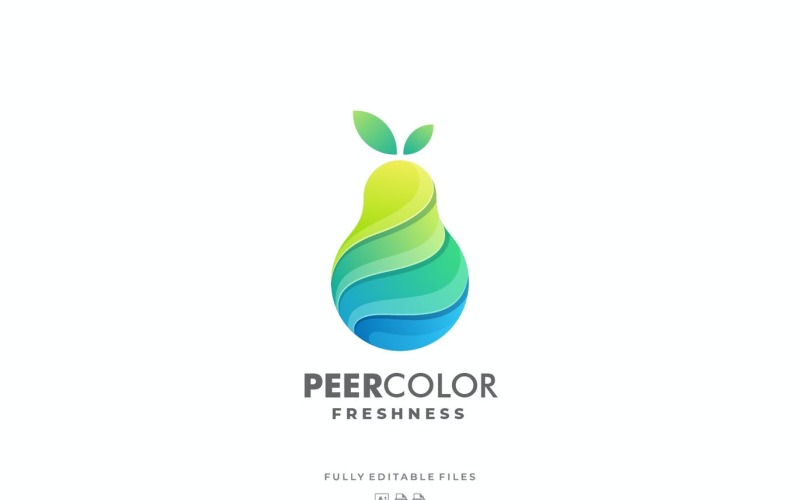 Download Шаблон логотипа "Fruit Pear Gradient Colorful Logo Template" / Fruit Pear Gradient Colorful Logo Template - Шаблон логотипа на тему графика logo,vector,template,ai,eps,commercial