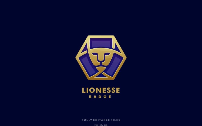 Download Шаблон логотипа "Lion Luxury Badge Logo Template" / Lion Luxury Badge Logo Template - Шаблон логотипа на тему графика logo,vector,template,ai,psd,eps,commercial