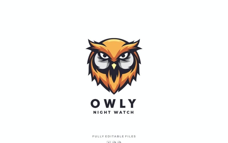 Download Шаблон логотипа "Owl Head Mascot Logo Template" / Owl Head Mascot Logo Template - Шаблон логотипа на тему графика logo,vector,template,ai,eps,commercial