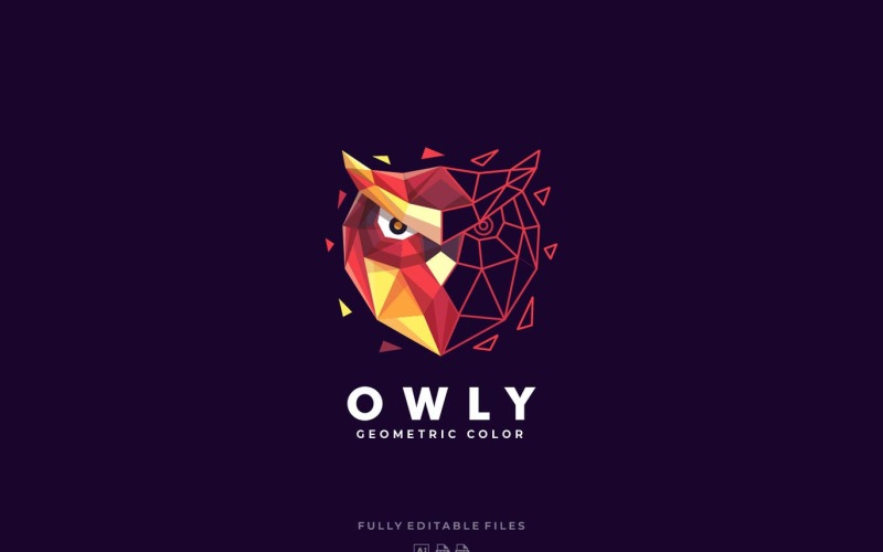 Download Шаблон логотипа "Owl Poly Colorful Logo Template" / Owl Poly Colorful Logo Template - Шаблон логотипа на тему графика logo,vector,template,ai,psd,eps,commercial