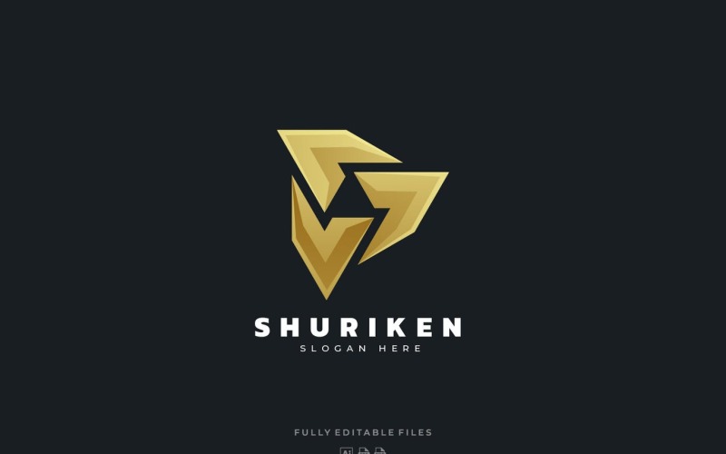 Shuriken färggradient logotyp mall