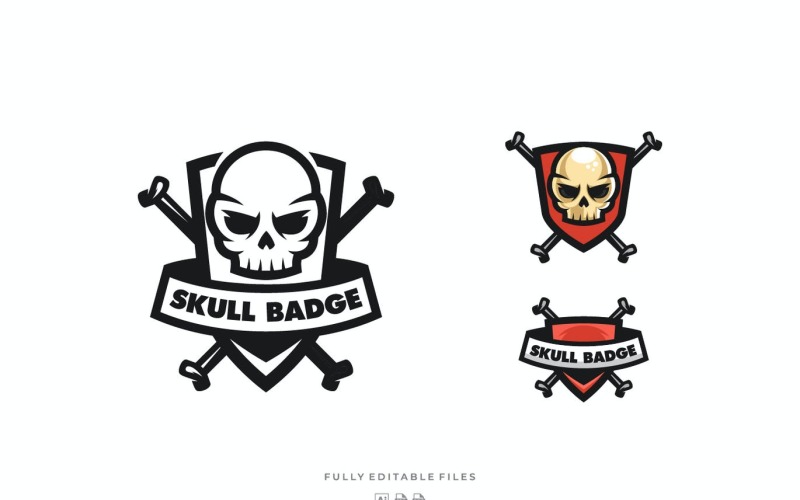 Download Шаблон логотипа "Skull Color Badge Logo Template" / Skull Color Badge Logo Template - Шаблон логотипа на тему графика logo,vector,template,ai,psd,eps,commercial