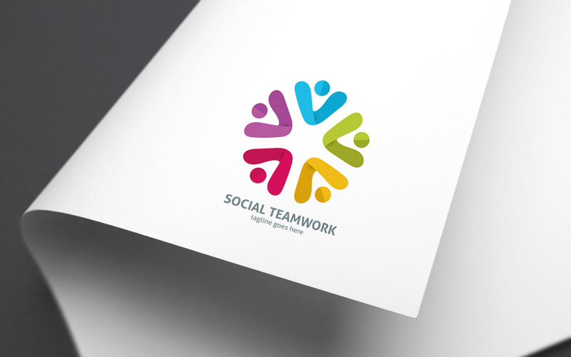 Sosyal Takım Çalışması Logo Şablonu