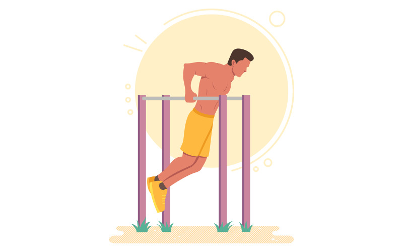 Dips Calisthenics Vücut Ağırlığı Egzersizi - İllüstrasyon