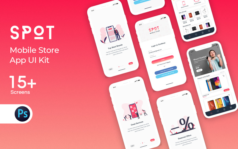 Elementi dell'interfaccia utente dell'app Mobile Store
