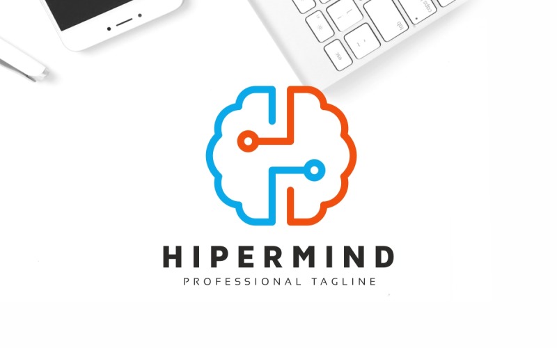 Download Шаблон логотипа "Hipermind H Letter Logo Template" / Hipermind H Letter Logo Template - Шаблон логотипа на тему графика mind,circle,cute,design,high,letter,loader,logo,red,simple,word
