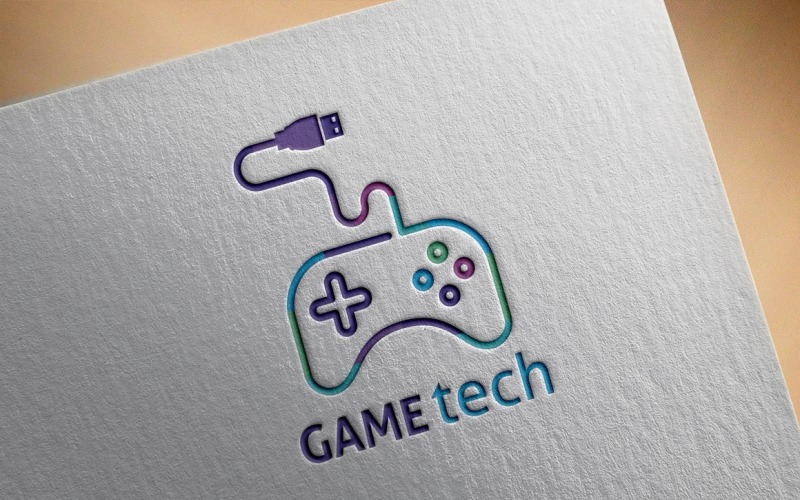 Modello di logo di tecnologia di gioco