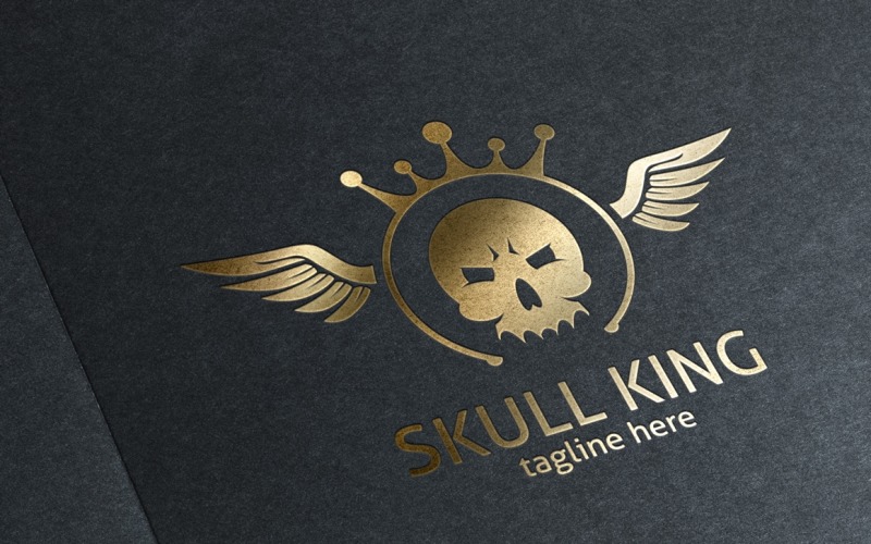 Download Шаблон логотипа "Skull King Logo Template" / Skull King Logo Template - Шаблон логотипа на тему графика bones,club,crazy,dark,death,design,evil,extreme,fighting,film,game,gaming,gear,head,insane,media,motor sports,motorcycle,movie,music