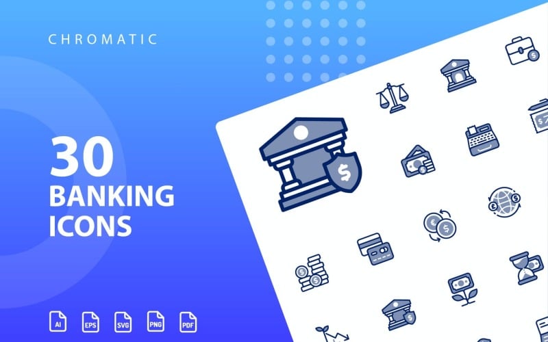 Banking chromatische Icon Set