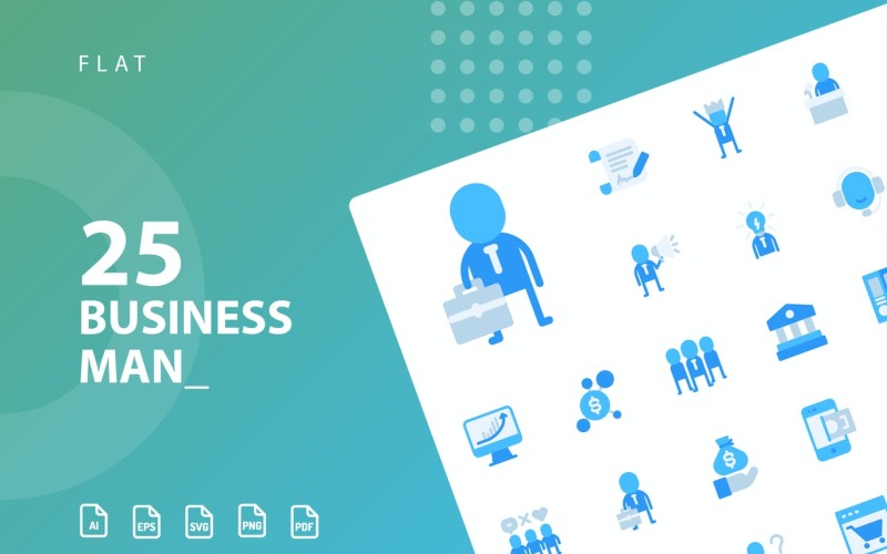 Download Набор иконок "Businessman Flat Icon Set" / Businessman Flat Icon Set - Набор иконок на тему business icon,icon set,design,vector,vector set