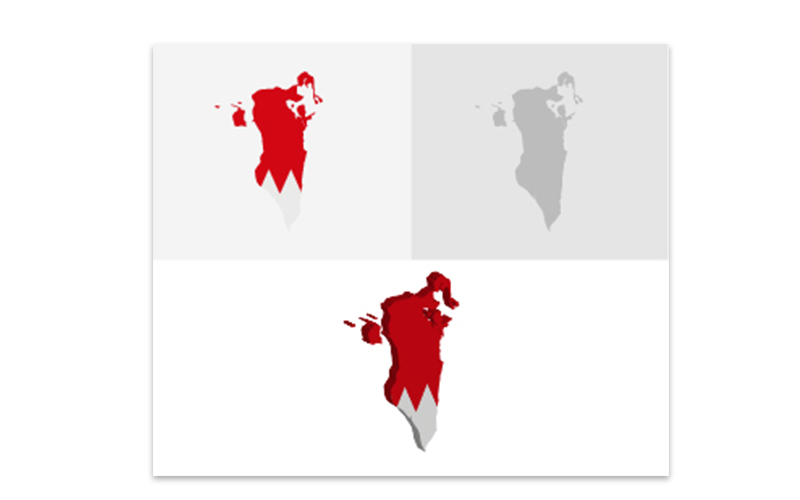 Download Vector "3D and Flat Bahrain map - Vector Image" / 3D and Flat Bahrain map - Vector Image - Vector на тему графика atlas,border,capitals,cartography,chart,company,countries,country,dotted map,education,geography,headquarters,infographic,infographic map,layered,map,ocean,pins,route,stripes
