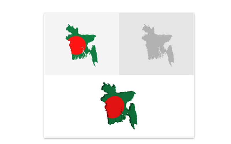 3D och platt Bangladesh karta - vektorbild