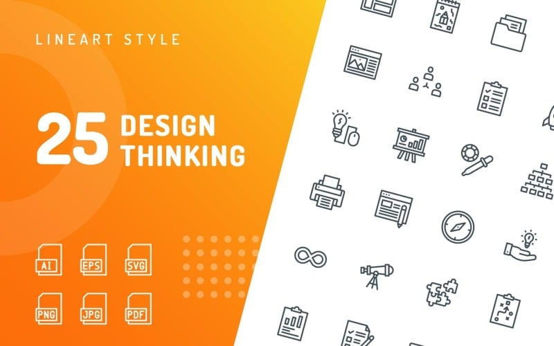 Download Набор иконок "Design Thinking Line Icon Set" / Design Thinking Line Icon Set - Набор иконок на тему text icon,icon set,design,vector,vector set