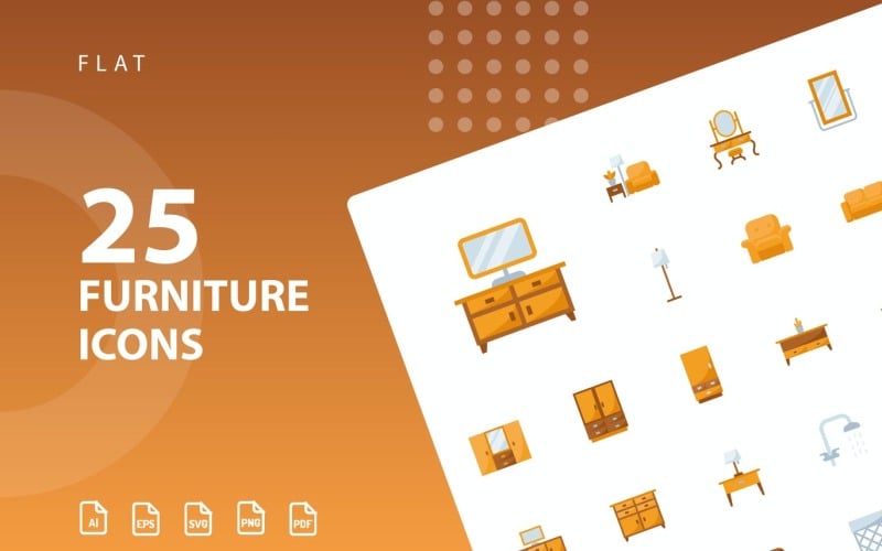 Download Набор иконок "Furniture Flat Part 2 Icon Set" / Furniture Flat Part 2 Icon Set - Набор иконок на тему city icon,icon set,design,vector,vector set