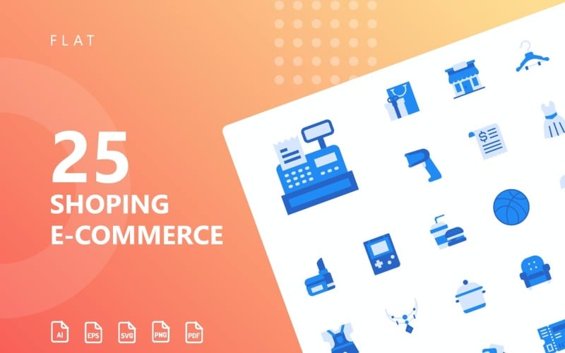 Download Набор иконок "Shopping E-Commerce Flat Icon Set" / Shopping E-Commerce Flat Icon Set - Набор иконок на тему shopping icon,icon set,design,vector,vector set