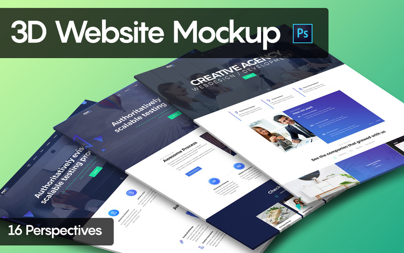 Download Мокап для продукта "3D Website Presentation Bundle product mockup" / 3D Website Presentation Bundle product mockup - Мокап для продукта на тему графика 3d,dimension mockup,mockup bundle,website mockup,isometric mockup,perspective mockup