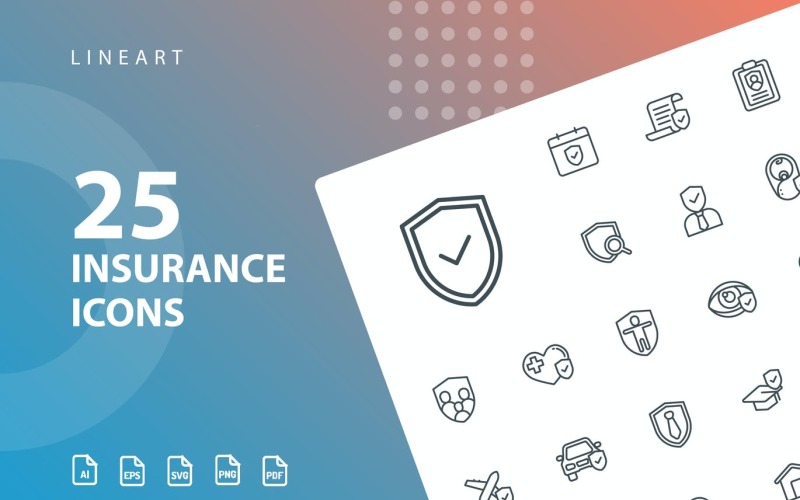 Download Набор иконок "Insurance Lineart Icon Set" / Insurance Lineart Icon Set - Набор иконок на тему business icon,icon set,design,vector,vector set