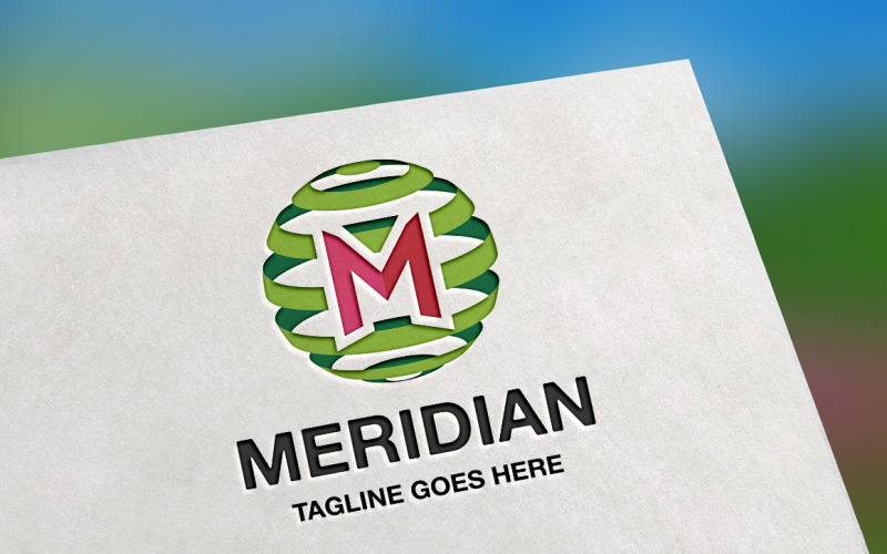 Meridian (Buchstabe M) Logo-Vorlage