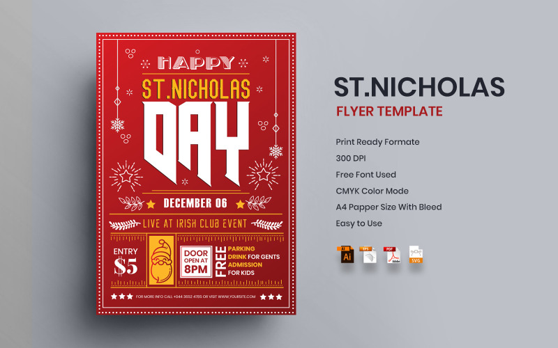 Download Фирменный стиль "Saint Nicholas Day - Corporate Identity Template" / Saint Nicholas Day - Corporate Identity Template - Фирменный стиль на тему графика flyer,template,print,templates,december,festival,holiday,promotion,celebration,offers,online,shopping,shop,promotions,saint,nicholas,day