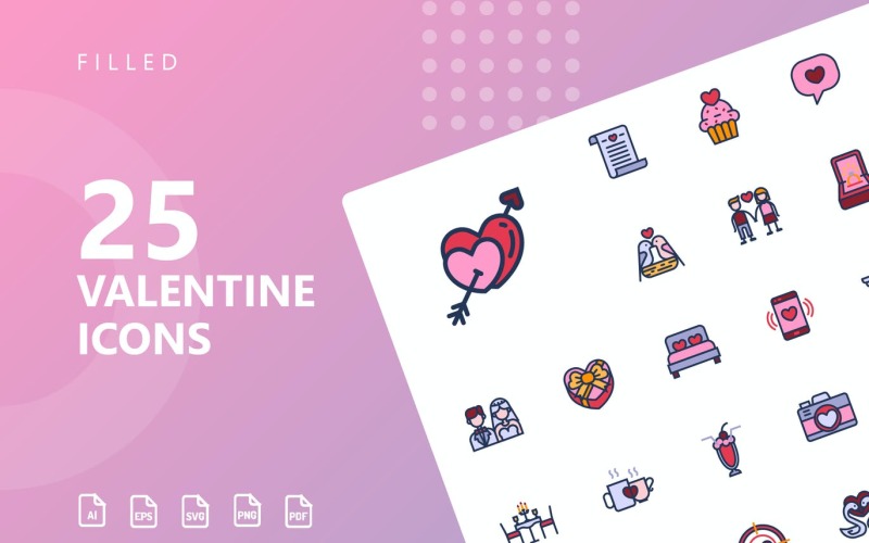 Download Набор иконок "Valentine Filled Icon Set" / Valentine Filled Icon Set - Набор иконок на тему culture icon,icon set,design,vector,vector set