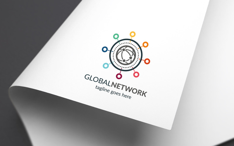 Download Шаблон логотипа "Global Network Logo Template" / Global Network Logo Template - Шаблон логотипа на тему графика global,connection,internet,network,link,technology,web,connect,modern,wireless,social,media,earth,cloud,tech,software,globe,circle,sphere,networking
