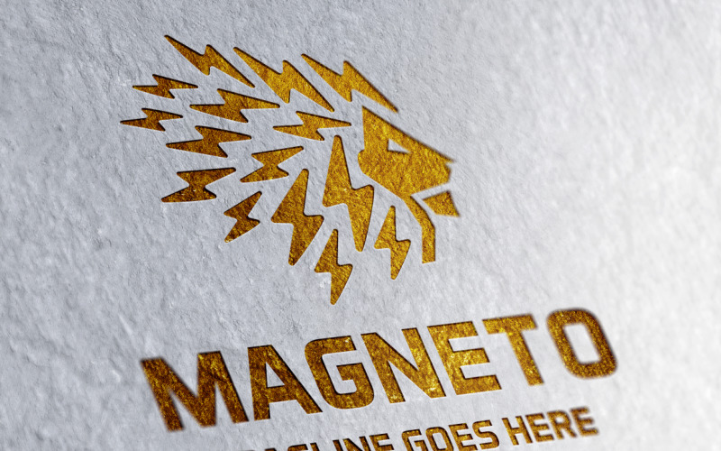 Modèle de logo Magneto Lion