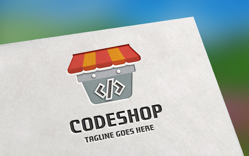 Modello di logo del negozio di codice