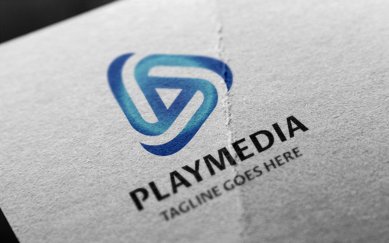 Modelo de logotipo do Play Media