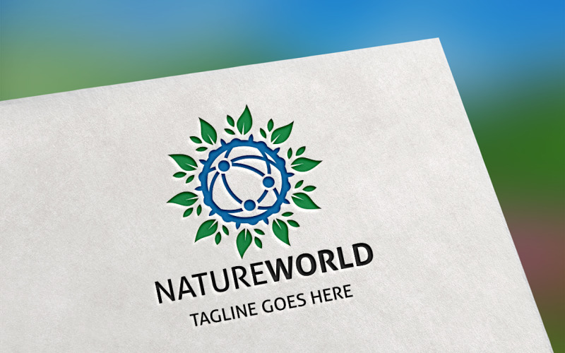 Download Шаблон логотипа "Nature World Logo Template" / Nature World Logo Template - Шаблон логотипа на тему графика ecology,food,green,herbal,garden,grow,leaf,nature,organic,plant,restaurant,tree,web,wood