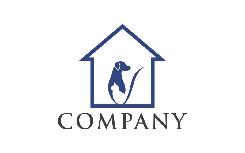 Download Шаблон логотипа "Pet House Logo Template" / Pet House Logo Template - Шаблон логотипа на тему графика pet,home,house,dog,happy,animal,indoors,domestic,room,cat,paw,relax,child,mammal,illustration,furniture,vector,logo,design,flat