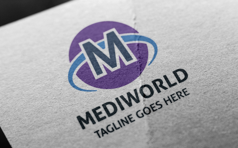 Sjabloon met logo van Mediworld (Letter M)