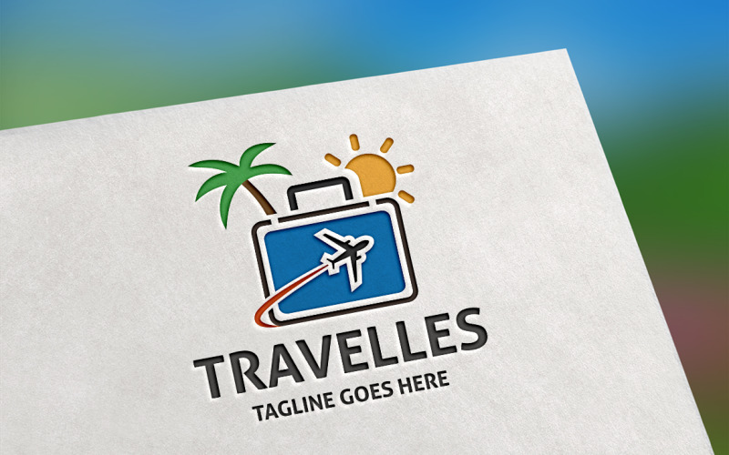 Download Шаблон логотипа "Travelles Logo Template" / Travelles Logo Template - Шаблон логотипа на тему графика blue,brand,business,clean,company,global,holiday,internet,logo,nature,orange,rest,summer,sun,tour