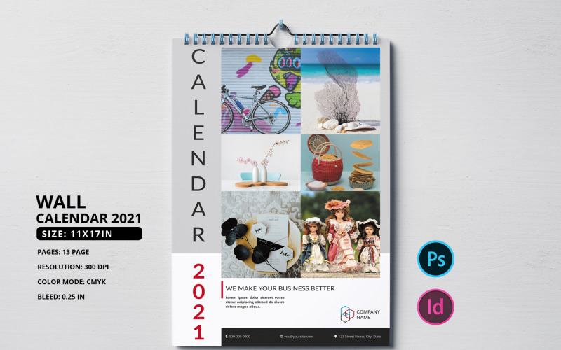 Download Planner "Wall Calendar 2021 Planner" / Wall Calendar 2021 Planner - Planner на тему графика wall calendar,calendar template,business calendar,calendar 2021,wall calendar 2021,company calendar,printabe calendar,professional design,photoshop template,clean,minimal,creative,print ready