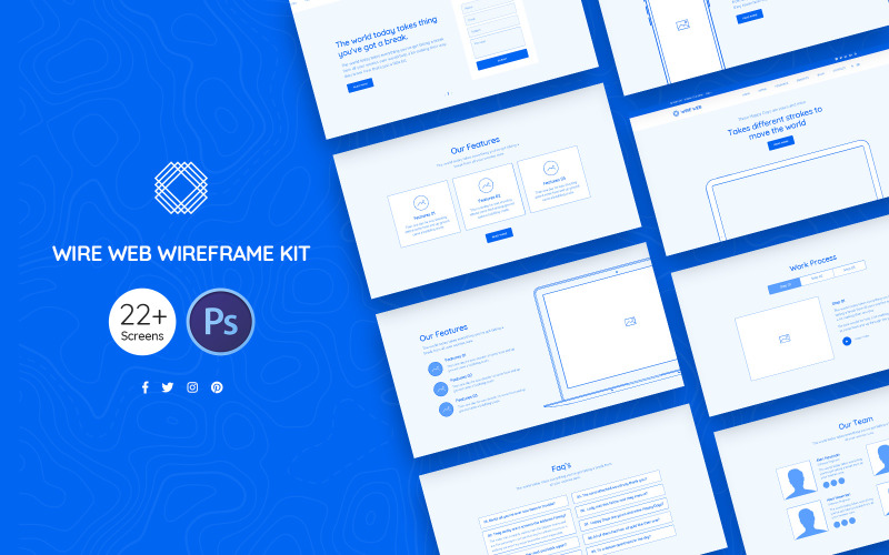 Elementi dell'interfaccia utente del kit Wireframe Wire Web