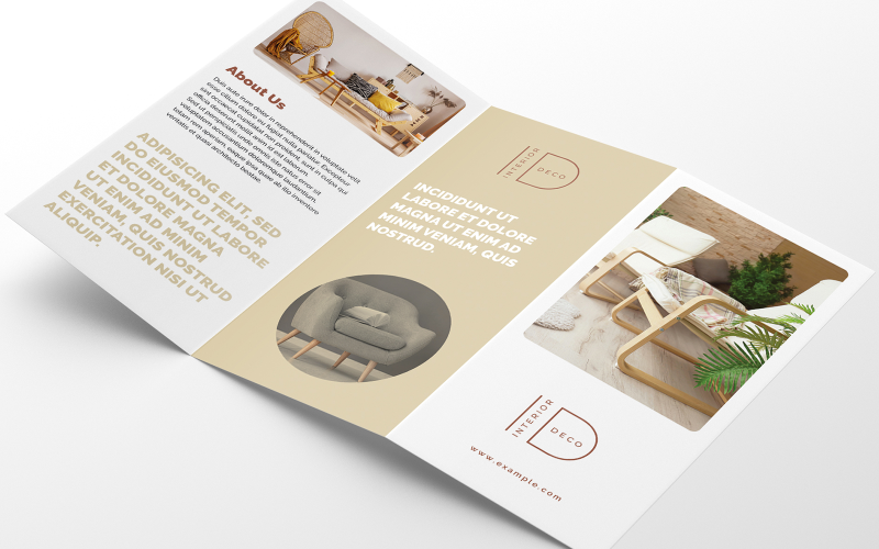 Креатив для интерьерной брошюры Trifold - шаблон фирменного стиля