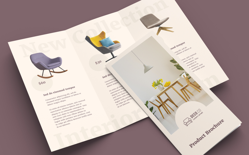 Unternehmensidentität Vorlage namens Product Trifold Brochure Creative #123072