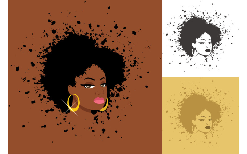 Download Иллюстрация "Afro - Illustration" / Afro - Illustration - Иллюстрация на тему графика afro,hairstyle,hair,style,lady,girl,woman,chick,female,sexy,pretty,beautiful,beauty,abstract,art,paint,spot,grunge,grungy,spray