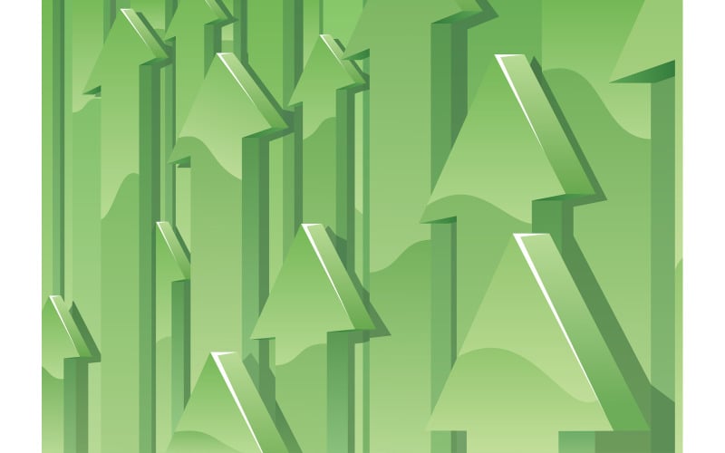 Download Иллюстрация "Arrows Background - Illustration" / Arrows Background - Illustration - Иллюстрация на тему графика background,abstract,arrow sign,up,direction,rising,3d,green,design,moving up,symbol,shiny,wallpaper,business,finance,concepts,stream,diagram