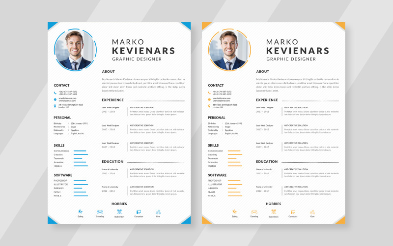 Beau CV - Modèle de CV de conception de forme élégante