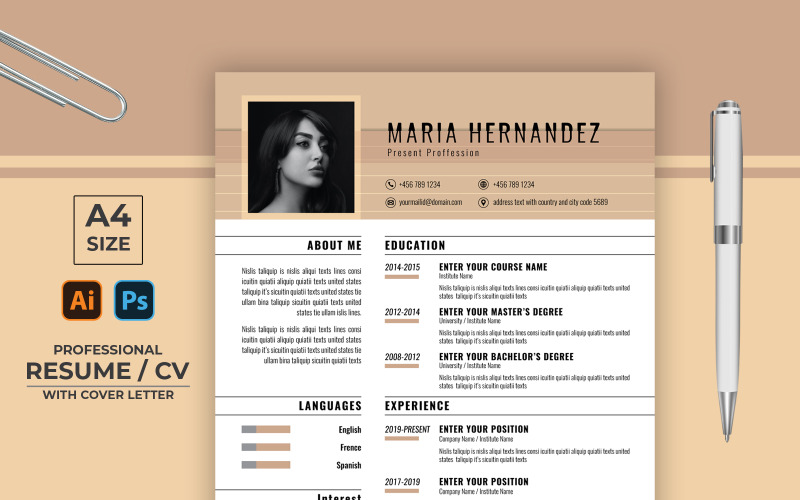Creative CV Board Farbe Lebenslauf Vorlage