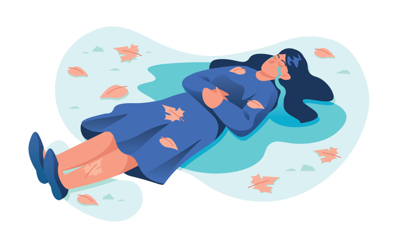 Download Иллюстрация "Crying Woman on White - Illustration" / Crying Woman on White - Illustration - Иллюстрация на тему графика cry,crying,depression,sadness,concept,sad,blue,frustration,emotion,mood,depressed,miserable,despair,worry,worried,grief,guilt,sullen,low,anxiety