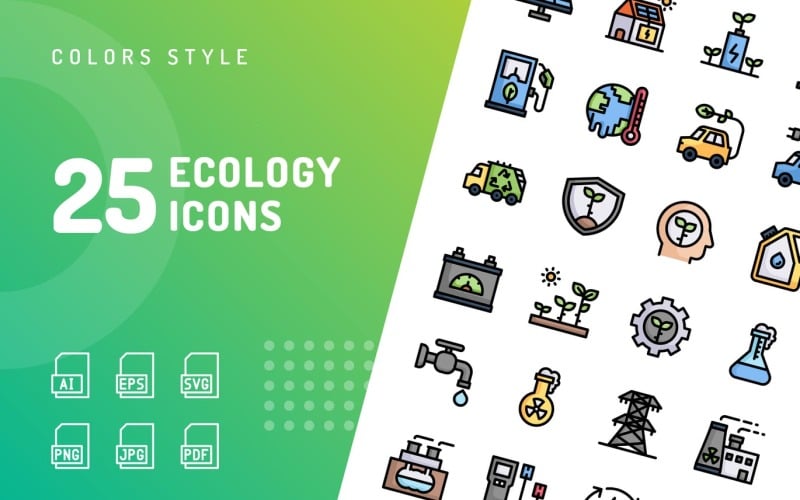 Download Набор иконок "Ecology Color Icon Set" / Ecology Color Icon Set - Набор иконок на тему nature icon,icon set,design,vector,vector set