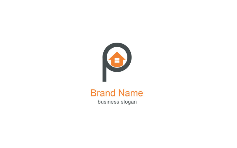 Letter P Realesate ontwerpsjabloon Logo